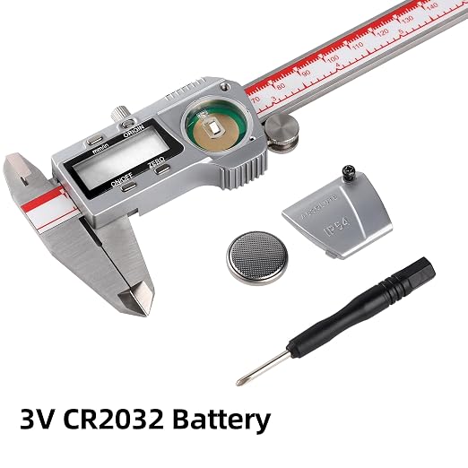 VINCA Absolute Origin IP54 Grade Digital Caliper, DCRA-0605 0-6 Inch/150mm, Inch/Metric Conversion, Stainless Steel, Full Metal Case, Large LCD Screen