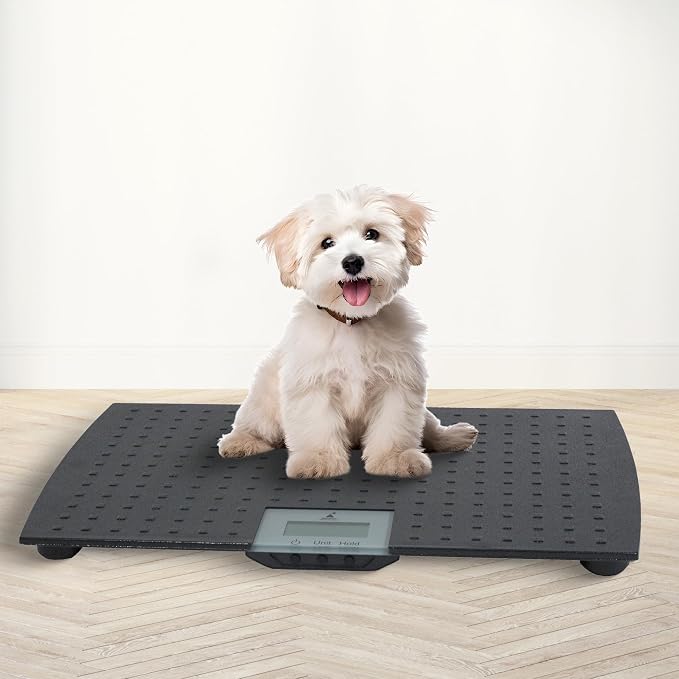 Redmon Digital Dog Scale for Large Pet & Animal with Non-Skid Mat, 225 Lb Capacity, Black - Portable Weighing Scale for Dogs, Puppies, Cats, and Livestock