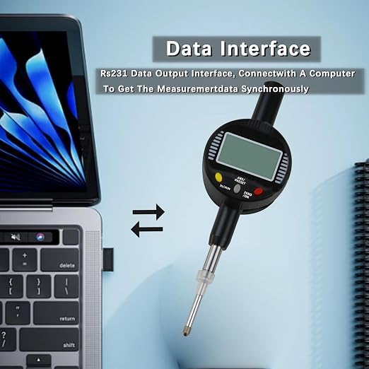 Digital Dial Gauge,with A Range of 25.4mm,Dlectrical Digital Indicator Accuracy of 0.01mm/0.0005 "Metric and Imperial Measure Tool Electronic Dial Gauge for 3D Printing,CNC Machine and Auto Repair