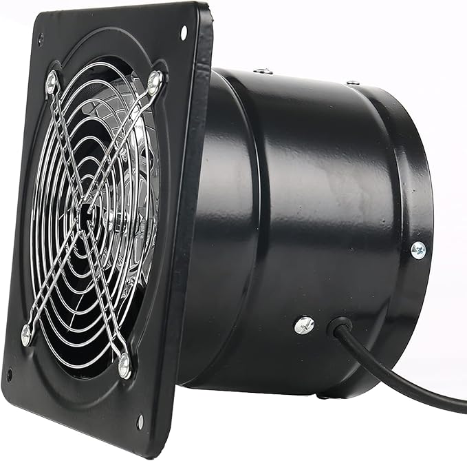 14 Inch Exhaust Fan with Plug, Through-the-Wall Ventilation Fan with Light Weight Pure Copper Motor, for Laundry Room, Toilets, Garage, and Shopping Mall, 110V (14 inch, black)
