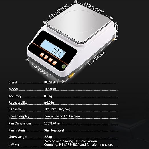 Lab Balance Scale 3000gx0.01g High Precision Electronic Digital Analytical Balance Gram Scale