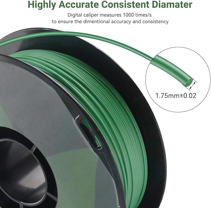 Matte PLA 3D Printer Filament, 1KG Spool(2.2lbs) 1.75mm PLA Gradient Filament for Most FDM 3D Printers,Forest Green