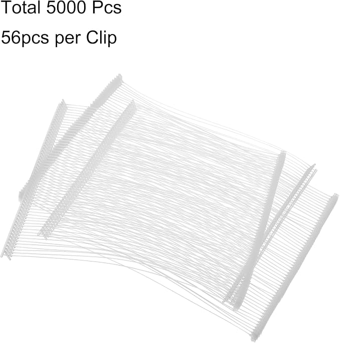 uxcell 5000pcs Standard Tagging Gun Fasteners 125mm Tagging Barbs Pins PP Plastic Tag for Price Tagging Gun, Clothing Tags Gun Attachments for Clothes Bag Fabric, White
