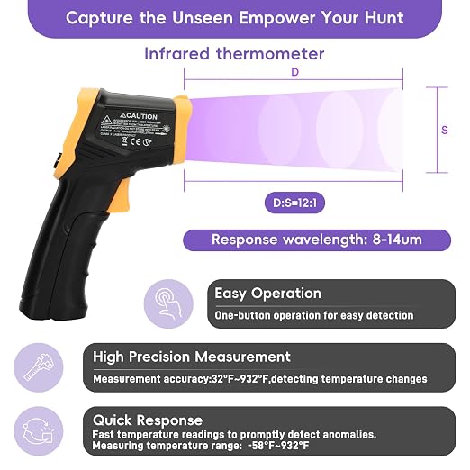 11 Pcs Ghost Hunting Kit with 1 EMF Meter,1 EVP Recorder, 1 Spirit Box,1 Speaker,1 Infrared Thermometer,1 UV Light,2 Brass Detection Rods,2 LED Light up Cat Balls & 1 Carrying Case