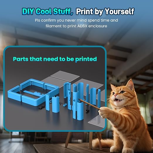 FLASHFORGE AD5X 3D Printer Enclosure Kit,Supports ASA,PC,ABS | Waterproof,Dustproof,Noise Reduction,Constant Temperature and Odor Isolation