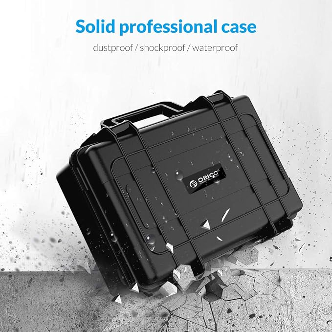 ORICO Hard Drive Case 3.5inch 20-Bay Multi-Protection HDD Storage Box Suitcase with Foam External Hard Drive Carrying Case Anti-Static Shock Moisture Proof for WD/Seagate/Toshiba-PSC L20