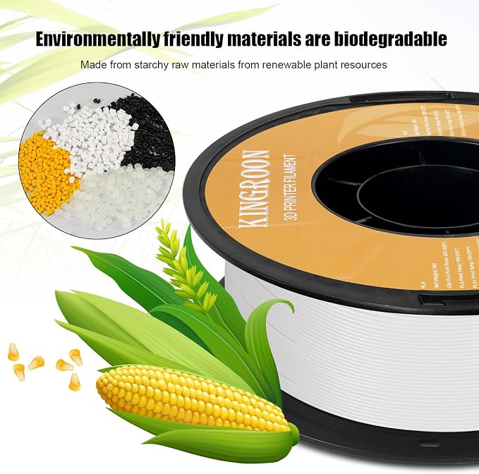 Kingroon High Speed PLA 3D Printer Filament 1.75mm, 3D Printer Rapid Filament for 30-600mm/s Hyper Printing Filament, Dimensional Accuracy +/- 0.03 mm, 3 kg Plastic Spool (6.6lbs（Black&White&Gray）