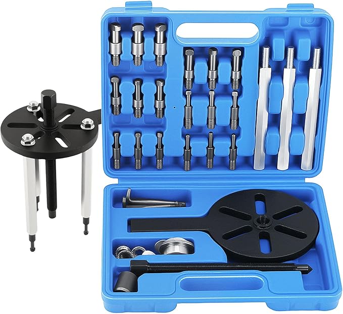 maXpeedingrods 21 in1 Bearing Puller Kit, Bearing Removal Tool, Bearing Separator Set, Bearing Disassembly Gear Puller w/ 3-jaw Hooks and 6 Sizes Red Steel Inner Hole Extractor