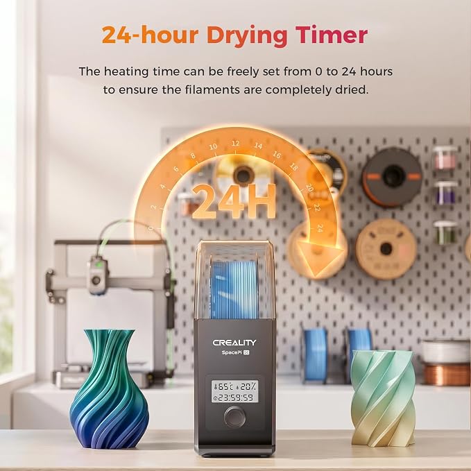 Creality 2026 New Upgrade Filament Dryer Box Pro, Space Pi SE with High PTC Efficiency & Precision Sensor for 1KG Spools 45~65℃, 3D Printer Filament Dehydrator for PLA PETG ABS ASA TPU