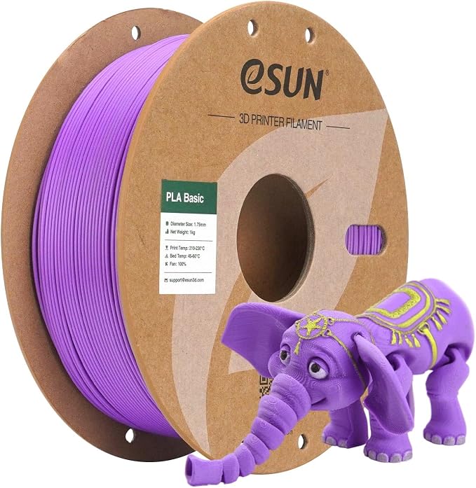 eSUN PLA Basic Filament 1.75mm, 1KG Spool (2.2 LBS) High Speed 3D Printer PLA Filament, Designed for Fast Printing, Grape Purple