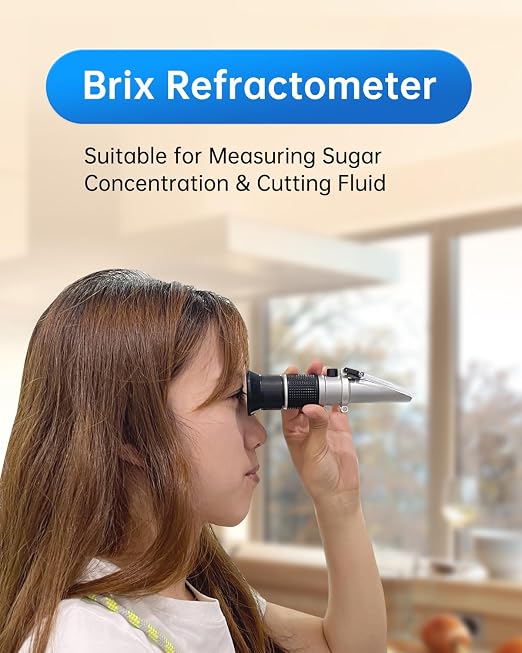 LOHAND Honey Refractometer for Honey Moisture, Scale Range: 0-90% Brix Refractometer, Precision Measuring Sugar Content for Maple Syrup/Wine/Fruit/Drink, Automatic Temperature Compensation