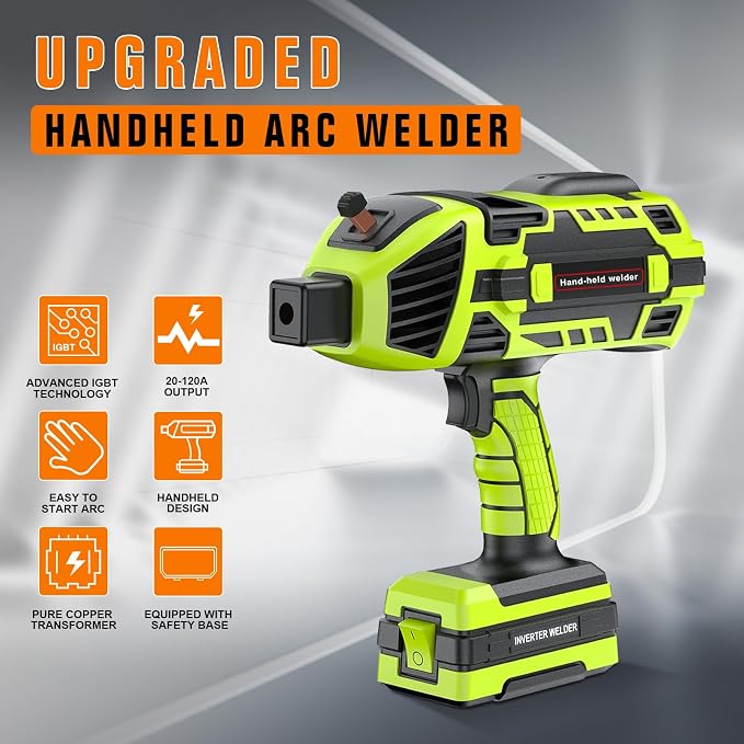 110V 120Amp Welding Machine Handheld Portable ARC Welder Gun Hand Held Welder Machine & 3/32" Stick Welding Electrode Rods 1LB