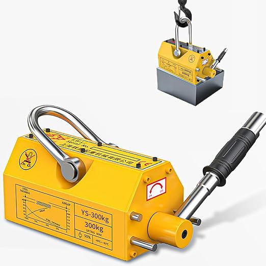 660 lb/300kg Magnetic Lifter, Permanent Magnetic Lifter with Release for Lifting Plate Steel, Board, Used in Shop Crane, Board, Hoist