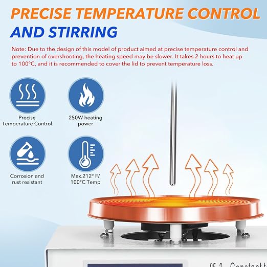 85-2 Digital Display Magnetic Stirrer with 4 Magnetic Stir Bars – Magnetic Stirrer Hot Plate, 0-2000 RPM Lab Stirring System with Temperature Probe, Stainless Steel Plate & Stand Support
