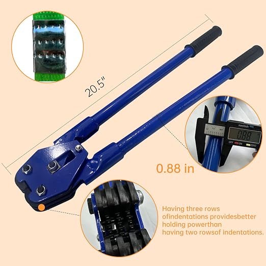 Banding Strapping Kit with 5/8" x2000 ft Green Polyester (PET) Band 200 Metal Seals Tensioner Sealer Tool for Pallet Box Packaging