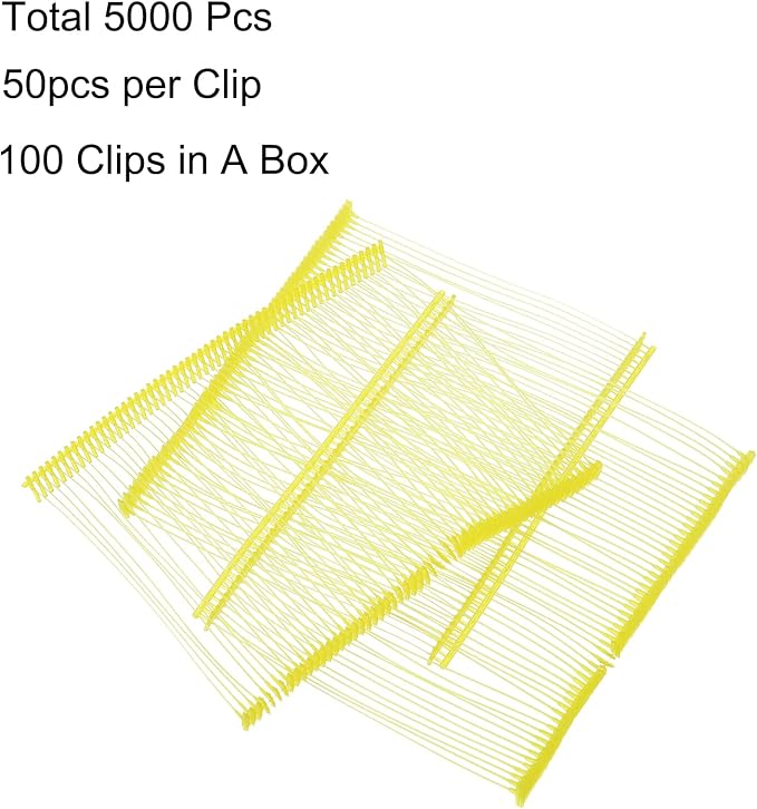 uxcell 75mm Tag Pins 3" Tagging Barbs Clothes Fasteners Tag Attachments for Clothes 5,000pcs, Yellow