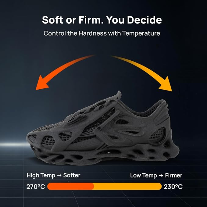 Siraya Tech Roamr TPU Air HR 85A Flexible 3D Filament, High Resilience Foaming, 68A-85A Variable Hardness, Lightweight Matte Structural TPU for Shoe Outsoles & RC Parts (800g, Noir)