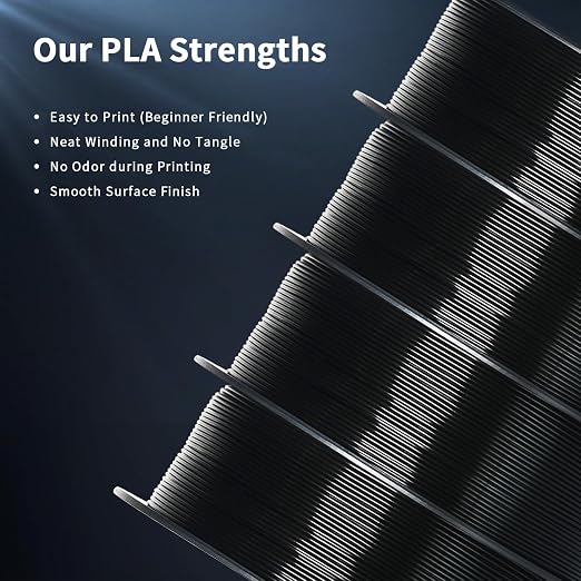 Geeetech 1.75mm PLA 3D Printer Filament, Upgrade Tidy Winding Tangle-Free, Dimensional Accuracy +/- 0.03mm,Black and White (2kg)