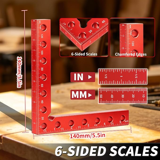 Corner Clamps for Woodworking, 2PCS 90 Degree Right Angle Clamps, 2PCS 5.5" Aluminum Alloy Positioning Squares Woodworking Tools for Cabinets, Frames, Drawers