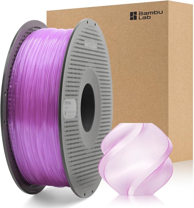 Bamboo Original TPU 90A 1.75MM Filament Exceptional Wear Resistance for Lasting Performance with RFID for Bambu Lab A1,A1MINI,X1,P1 AMS 1KG +/- 0.03mm AMS HT Compatible (Grape Jelly 51700)