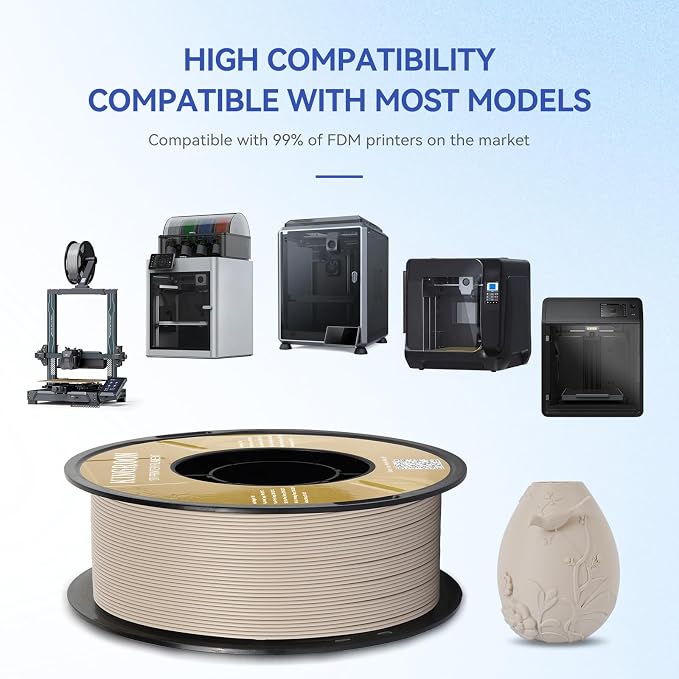 Kingroon Matte PLA Filament 1.75mm 3D Printer Filament Matte Filament 1kg Dimensional Accuracy +/- 0.02 mm (Matte Skin)