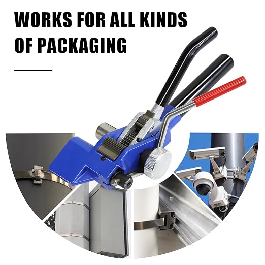 Heavy Duty Banding Strapping Tensioner & Cutter Manual Packaging Tools Windlass for 1/2"-3/4" Width Stainless Steel Band Strap(Winch Wheel)