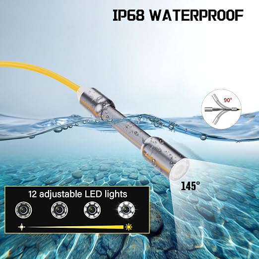 Sewer Camera 66ft/20M 4.3" Pipe Drain Inspection Camera DVR Borescope with Lights Waterproof IP68 17MM Industrial Endoscope (17MM Camera-20M)