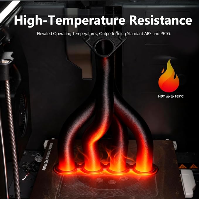 Siraya Tech Fibreheart PPA-GF 3D Printer Filament, 15% Glass Fiber Reinforced High Temperature Nylon, Extreme Strength & High-Temp Resistance (185°C+), Low Moisture for Accurate Prints (1kg, Black)