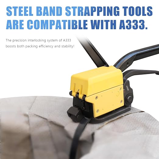 1/2" x .020" x 300' Black Steel Strapping Coil with Portable Dispensed Box Painted and Waxed Metal Band for Pallet Banding(1200 lbs Break Strength)