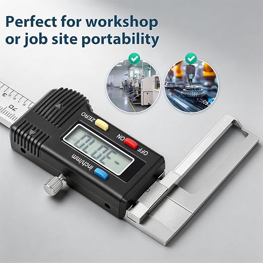 Internal Groove Digital Caliper 150mm/ 6" | High-Precision Outer Groove Measuring Tool, LCD Display Stainless Steel Body, Storage Case, Smooth Sliding Track