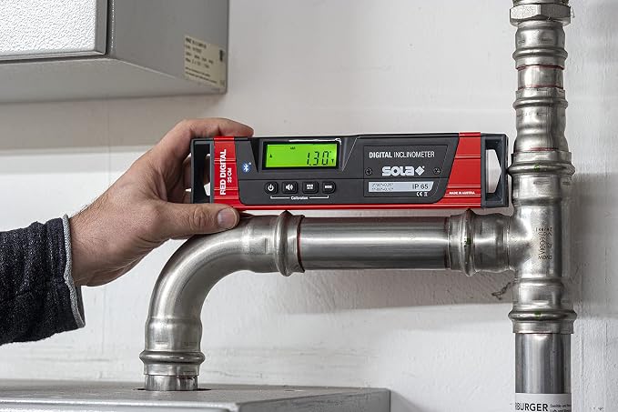 SOLA LSB10DBT Digital Level & Inclinometer with Bluetooth, Big Red, 10-inch