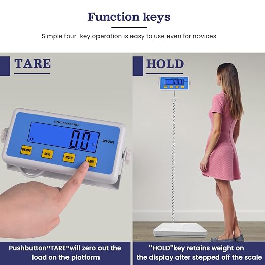 Professional Physician Scale, 440 lb Capacity for Medical & Wrestling | High-Precision Sensor, Easy-Read LCD Display, Hold & Tare Functions, lb/kg Switch, Stainless Steel Base