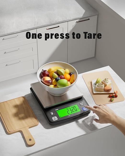 Polit KPT-EVO Digital Food Scale – 0.5g Precise Rechargeable Scale with Stainless Steel Tray, 13lb/6kg Capacity, Ideal for Baking, Coffee Brewing and Diet Tracking