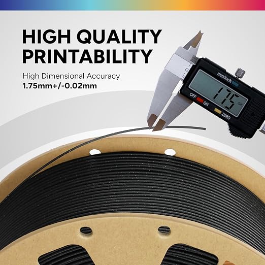OVERTURE PLA Filament 1.75mm, Neatly Wound 3D Printer Filament 1kg Spool (2.2lbs), Dimensional Accuracy +/- 0.02 mm, Fit Most FDM 3D Printers (Sparkle Black)