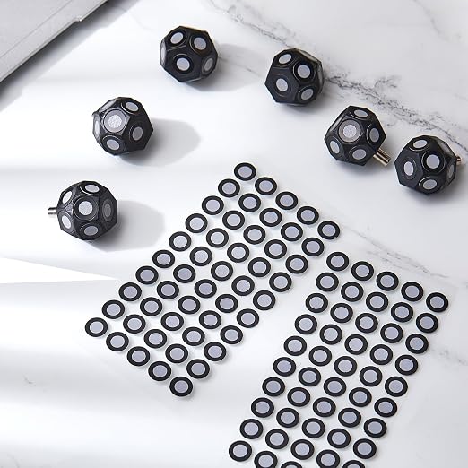 Kingdder 10 Pcs Magnetic 3D Scan Markers Set 4 Sheet 200 Point 6.0 mm 3D Scan Markers Dot Stickers Scanning Spray Scanner Turntable Compatible Tracking Dot Reference Point for Scanning