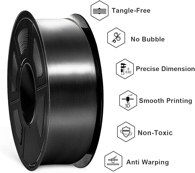 SUNLU Silk PLA Plus Filament 4kg Bundle, Shiny Silk Surface PLA+ 3D Printer Filament 1.75mm ±0.02mm, Glossy 3D Printing Filament, 1kg Spool, 4 Packs. (Blue+Purple+Green+Silver)