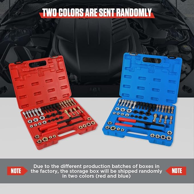 Thread Chaser Set 48PCS Thread Repair Tool Kit UNC/UNF/Metric Thread Chaser Rethreading Kit Anti-rust Thread Restorer Kit with 24 Dies, 22 Taps and 2 Thread Files with Detachable Cap, Tap And Die Set