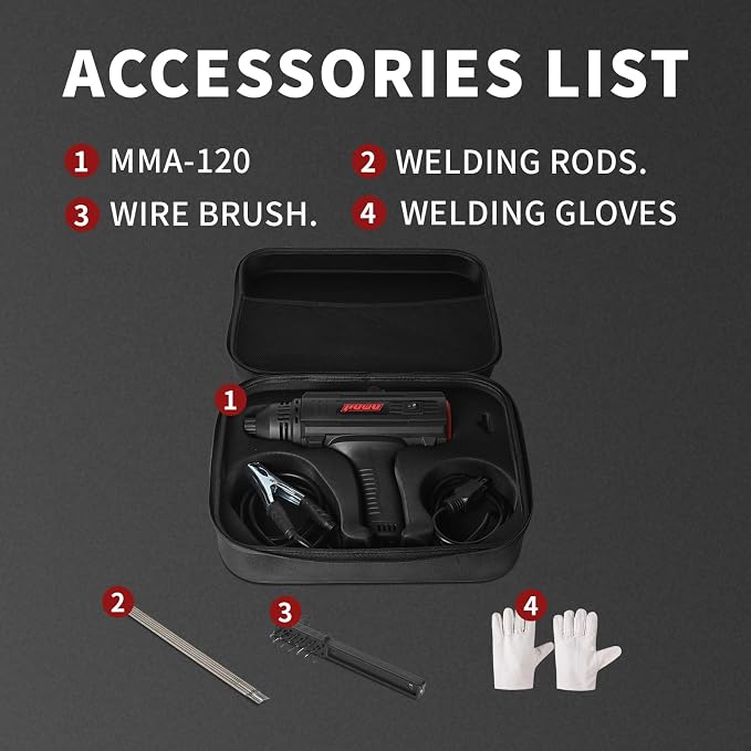 Portable Handheld Welding Machine - 110V IGBT Inverter Welder with Digital Display, 20-120A (Full Current Control) ARC STICK Welder Gun, Hot Start & Anti-Stick for 3/32"& 1/8" Welding Rods