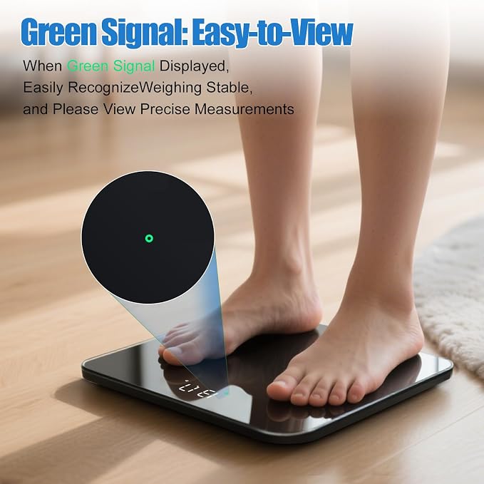 Vitafit Smart Digital Bathroom Scale for Body Weight, High Precision Assured by Weight Scale Professional Factory Since 2001, BMI with App, 400lb in 0.1lb, Spray Silver Black