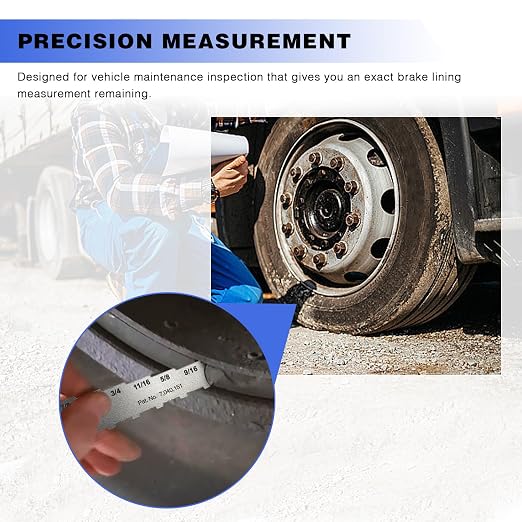 Made in America Brake Lining Measuring Tool Brake Gauge Technicians Gauge Designed for Vehicle Maintenance Inspection, Labeled in 16ths - BT-1032T16