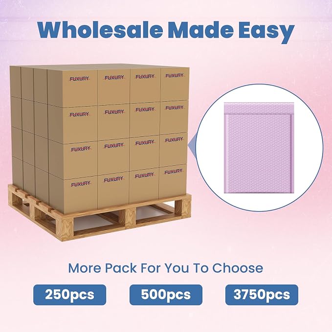 Fuxury Bubble Mailers 10x13 Inch Lavender 25 Pack, Opaque Padded Envelopes for Clothing, Books, Makeup & Accessories, Self Seal Shipping Bags for Small Business