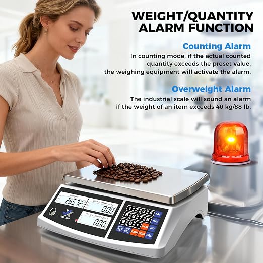 Industrial Counting Scale 40kg/88lb x 1g Precision Bench Scale Digital Inventory Counting Weight Scale for Small Parts and Coins, Electronic Gram Scale with Batteries/AC Power, lb/g/kg/oz