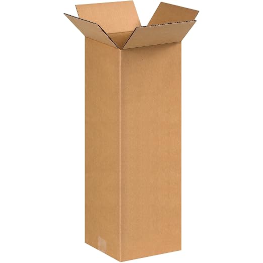 Box USA Moving Boxes Tall 8" x 8" x 20"Pack of 10, Durable Kraft Corrugated Boxes for Shipping, Packaging, Moving & Storage Boxes