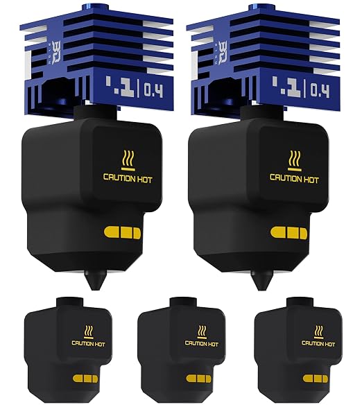 2 Pack BIQU Panda Juicer SFC Hotend Print Head Kit for Bambu-Lab P2S/X2D 3D Printer Upgrade Standard Flow High Temperature Hot End 0.4mm VantaC Coating Hardened Steel Nozzle with 5PCS Silicone Sock