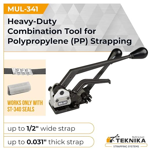 IDL Packaging MUL-341 PRO Heavy Duty All-in-1 Tool for 1/2" Polypropylene Strapping - Combination Tool: Tensioning, Sealing, Cutting