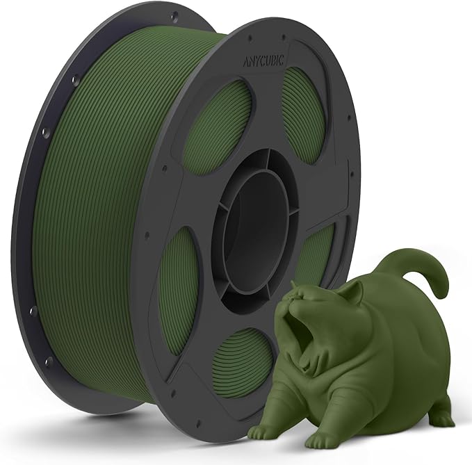 ANYCUBIC Matte PLA Filament 1.75mm, 3D Printing PLA Filament 1.75mm Dimensional Accuracy +/- 0.03mm, 1KG Reusable Spool (2.2 lbs), Dark Green