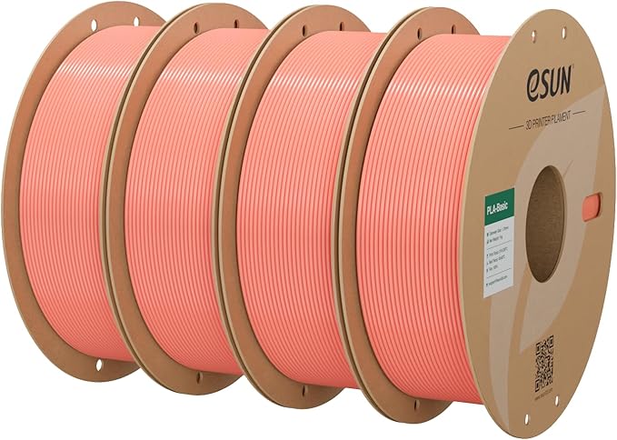 eSUN PLA Basic Filament 1.75mm, 3D Printer Filament High Speed PLA for Fast Printing, 1KG Spool, 4 Spools 3D Printer Filament, Pink