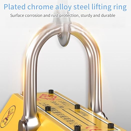 Permanent Magnetic Lifter, 660 lb/300kg Pulling Capacity, Strong Neodymium Magnets Lifting Magnet with Release Handle and Steel Hook for Lifting Plate Steel, Board, Used in Shop Crane, Hoist, Board