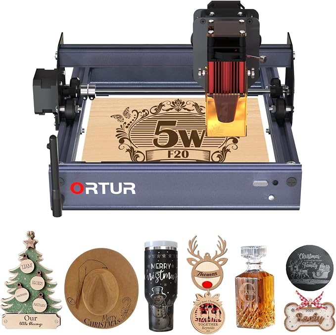 Ortur F20 Laser Engraver, 5000mW Laser Engraver Machine Class 4 Higher Accuracy Wood Cutter with Large Working Area 150x150mm, 15000mm/min Engraving Speed for Wood Acrylic Metal Glass