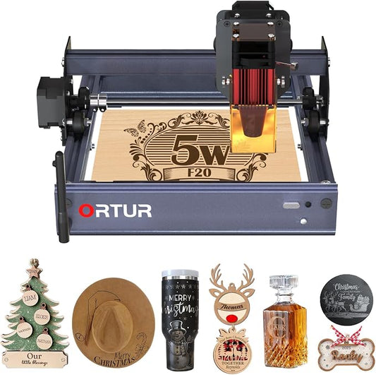Ortur F20 Laser Engraver, 5000mW Laser Engraver Machine Class 4 Higher Accuracy Wood Cutter with Large Working Area 150x150mm, 15000mm/min Engraving Speed for Wood Acrylic Metal Glass